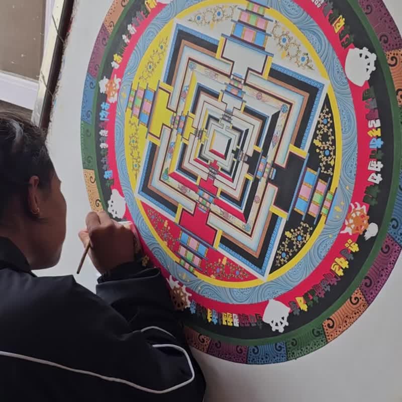 时轮曼陀拉——描绘时间、循环与觉悟的神圣唐卡 - 墙贴/壁贴 - 其他材质 多色
