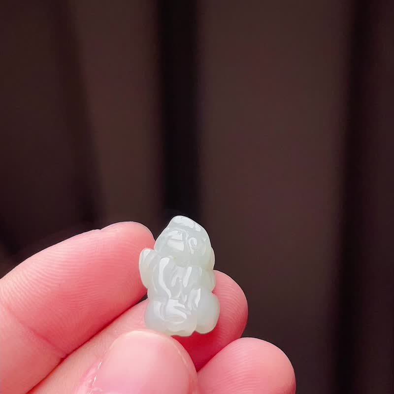 冰糯种翡翠貔貅 | 天然缅甸玉翡翠A货 - 其他 - 玉石 白色