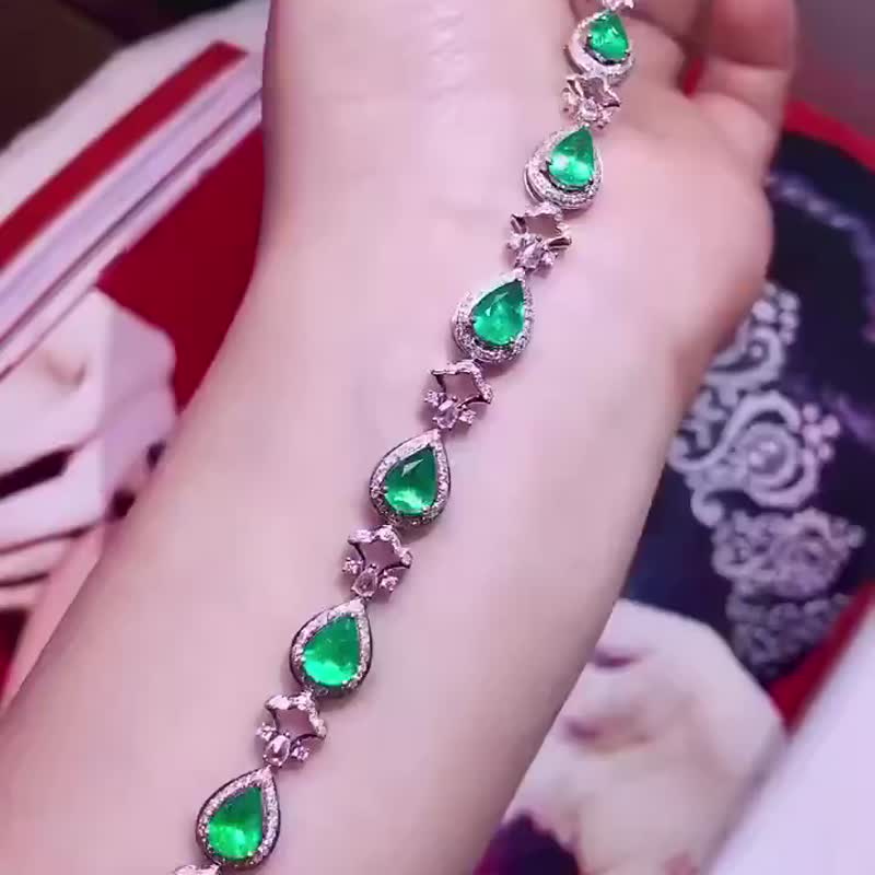 祖母绿手链 4.6克拉 - 手链/手环 - 宝石 