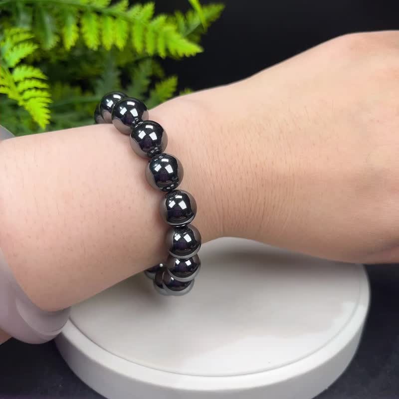 太赫兹石手串11.5mm钛赫兹波多晶硅能量石时尚健康助睡眠抗疲劳 - 手链/手环 - 半宝石 