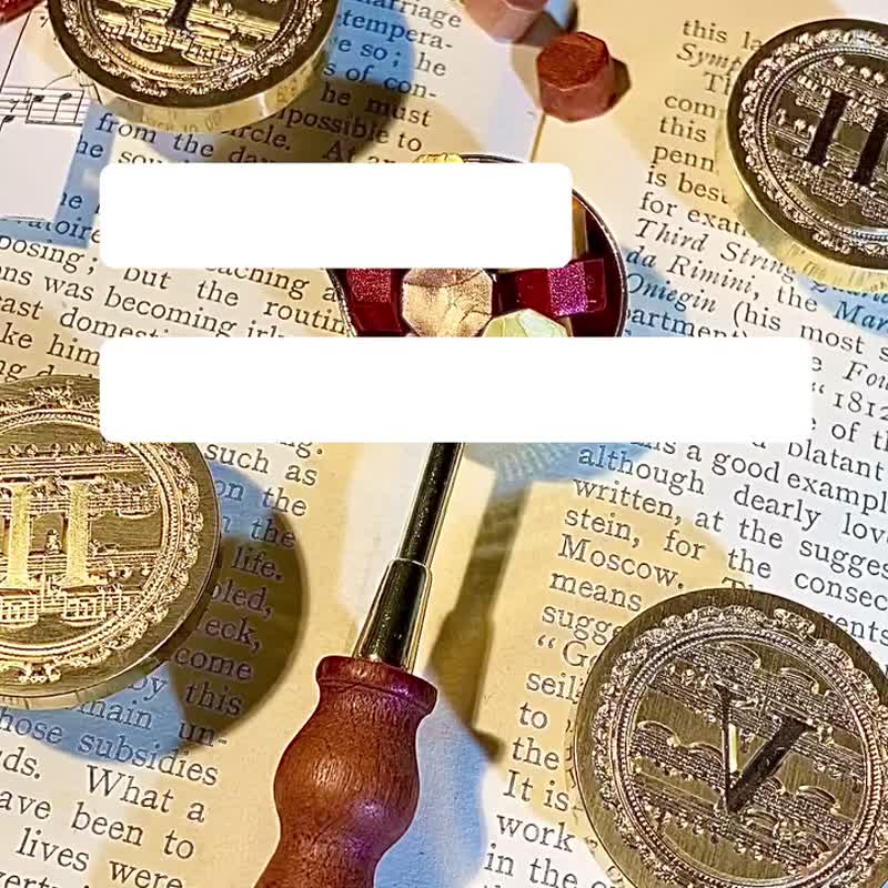 火漆印章 印头 罗马数字 1 乐团 乐器 乐谱 - 印章/印台 - 橡胶 