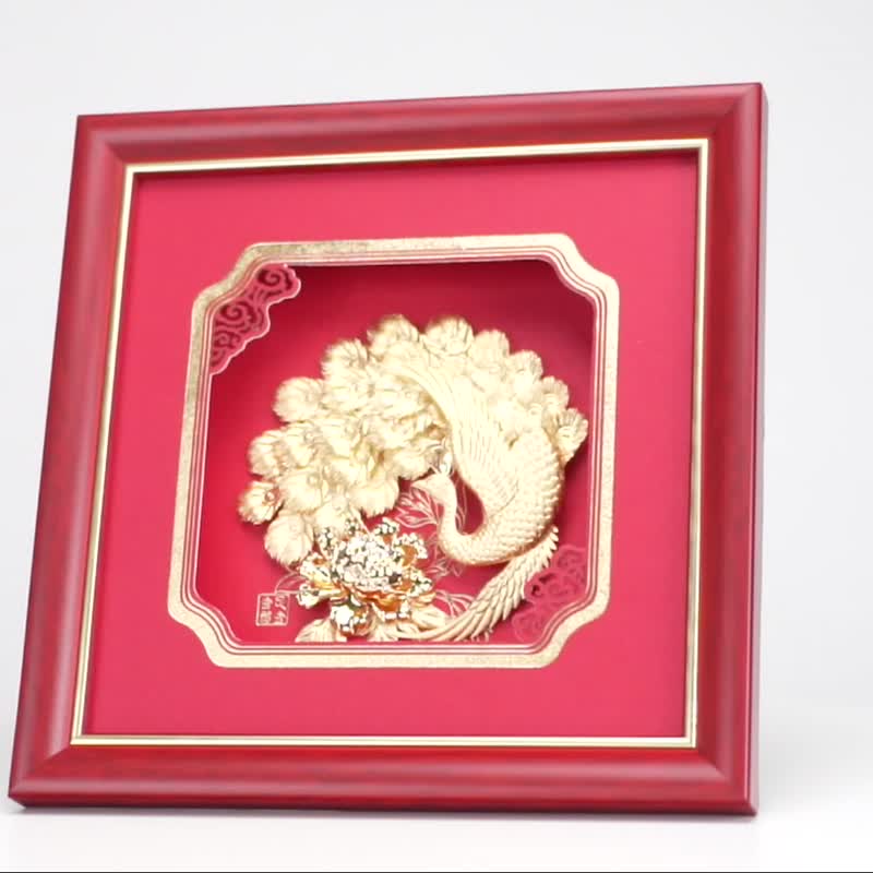 富贵吉祥金箔画 | 定制化开业升迁贺礼 - 海报/装饰画/版画 - 24k 金 金色
