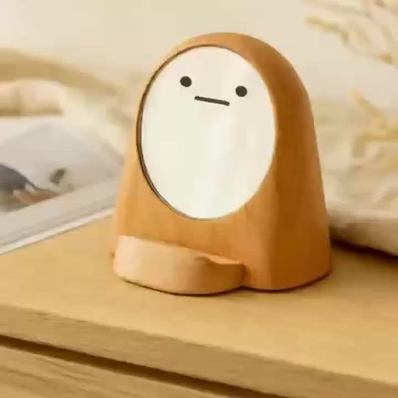 【!!快速出货!!】礼物 小镜兽 手机座 镜子 手机架 小镜子 - 手机座/防尘塞 - 木头 多色