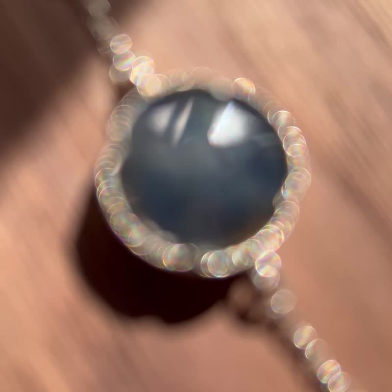 蓝色玫瑰切蓝宝石手链 凝结自然韵律 展现永恒光彩 - 手链/手环 - 银 蓝色