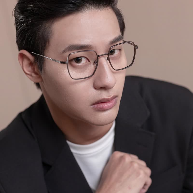 FROMEYES高折射率滤蓝光×钛轻盈全钛方框眼镜 - 眼镜/眼镜框 - 贵金属 黑色