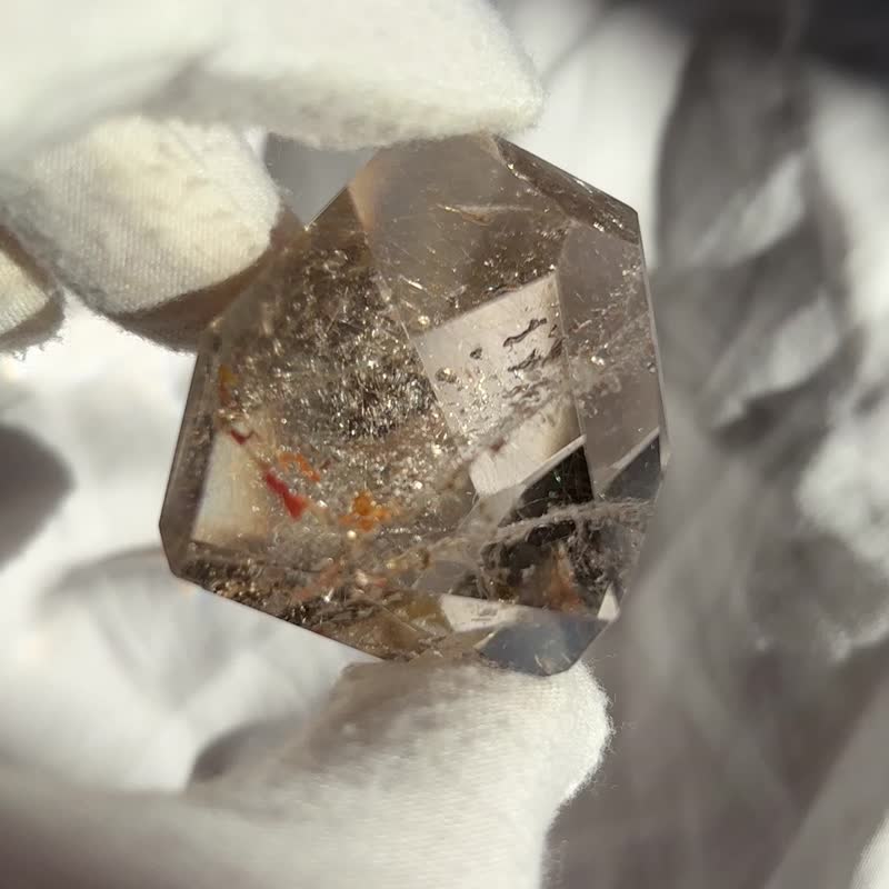 彩胶花穿髪晶 金髪晶 晶中晶 水晶 天然原石 crystal - 摆饰 - 水晶 金色