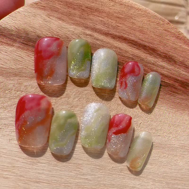 青苹 猫眼 手工美甲 手绘穿戴甲 Nail arts/Press on nails - 其他 - 其他材质 金色