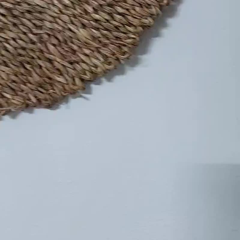 天然编织墙面装饰组 手工藤编墙面艺术 适合客厅或玄关 - 墙贴/壁贴 - 玻璃 卡其色