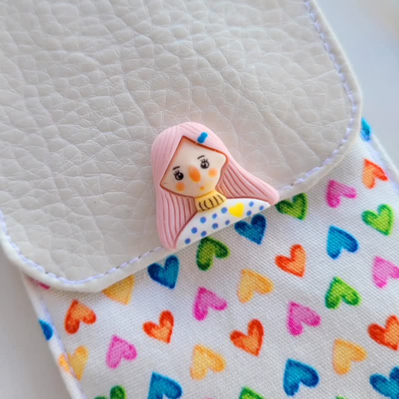 【可放22cm吸管】防水环保餐具袋 / 笔袋 亲子餐具袋 粉红甜心 - 筷子/筷架 - 防水材质 多色