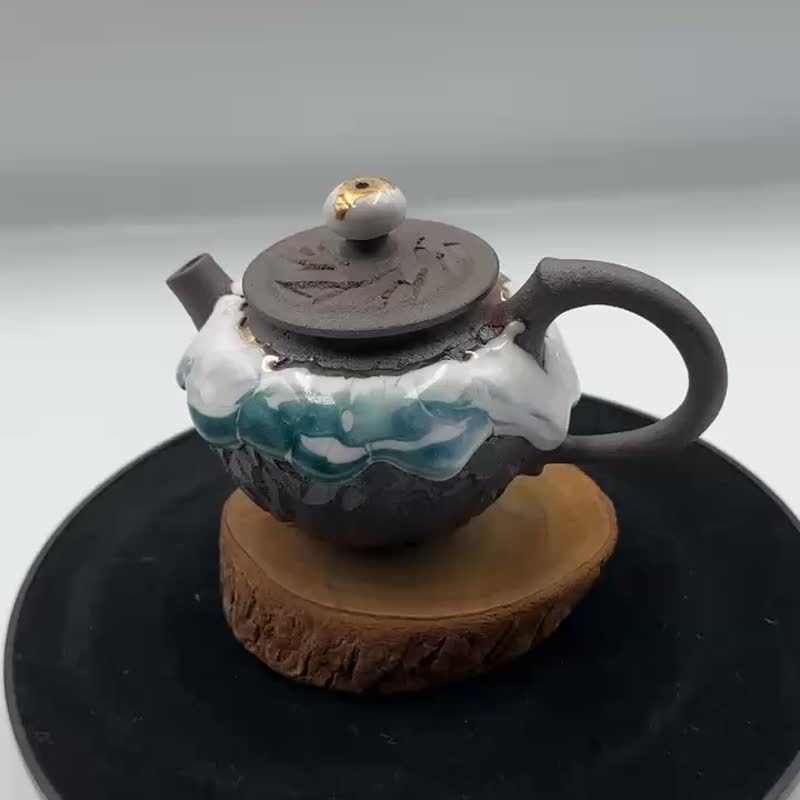 手工制作-志野岩矿系列-刀削岩矿志野垂釉壶-约150cc - 茶具/茶杯 - 陶 