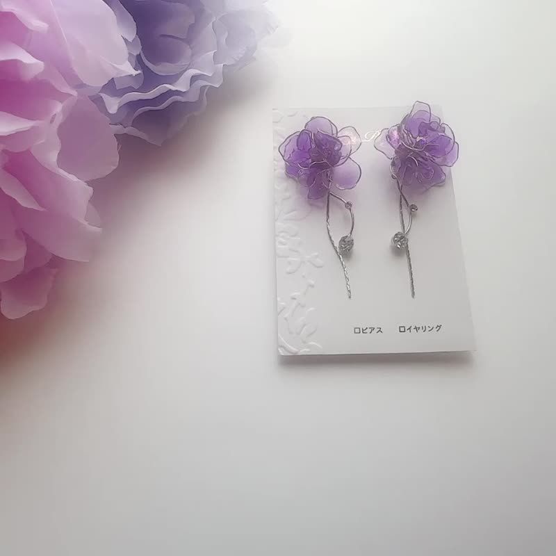 Lucido 透明紫色耳环 - 耳环/耳夹 - 其他材质 紫色