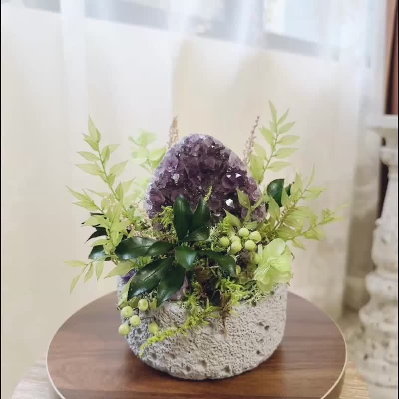 饱饱静心御饭团_水晶消磁晶镇_ 手捧一口温柔 - 植栽/盆栽 - 水晶 紫色
