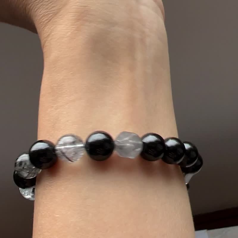 ||黑力||海底轮能量防小人 水晶 手环 黑碧玺/发晶/茶晶 快速出货 - 手链/手环 - 水晶 黑色