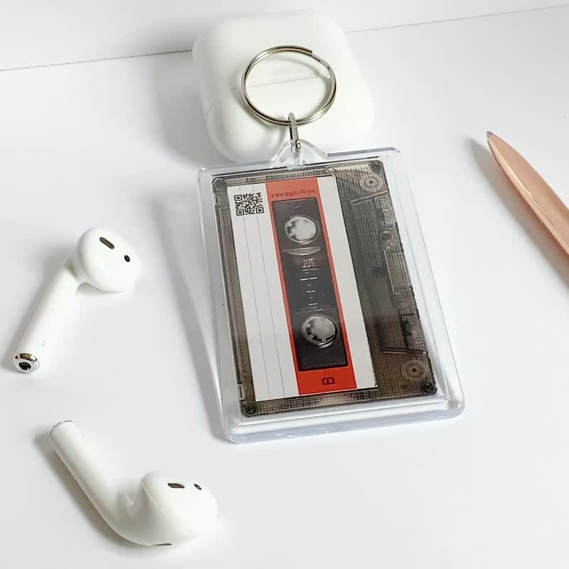 怀旧音乐礼物 录音钥匙圈 扫码听歌录音带 客制化礼物 情人节礼盒 - 钥匙链/钥匙包 - 压克力 