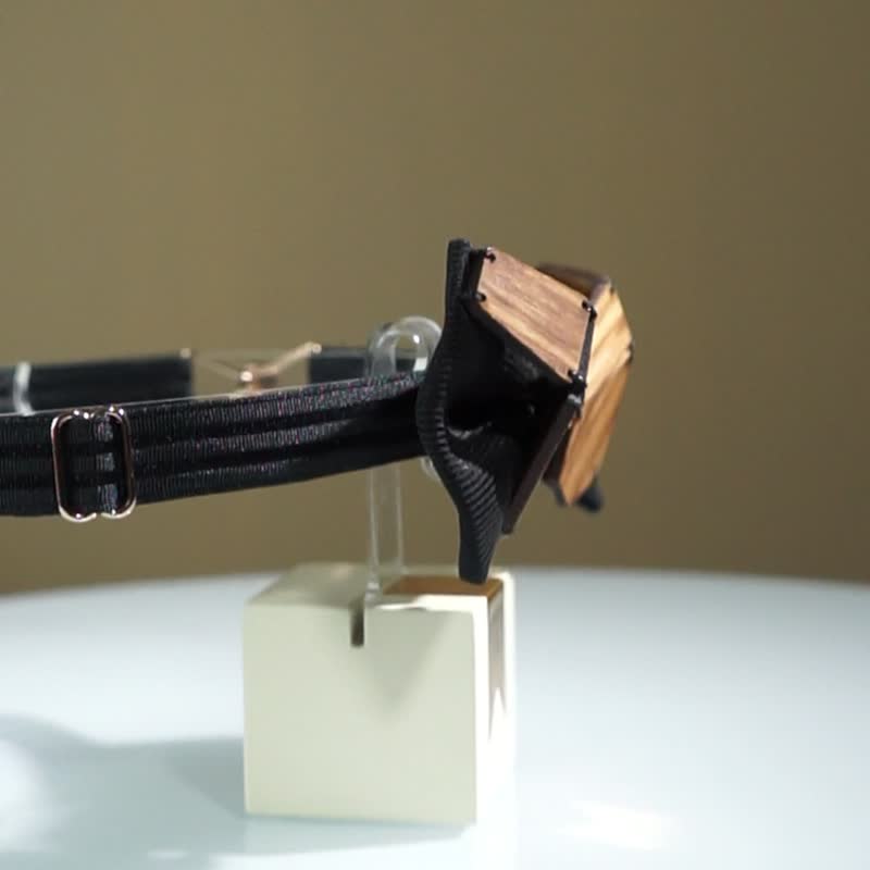 WEIXUWANG几何系列 实木斑马木原创设计手工礼物新郎木头领结 - 领结/领巾 - 木头 