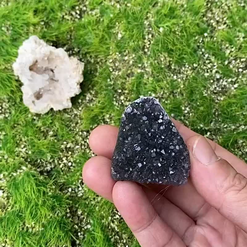满天星紫晶镇x可爱枫叶造型白晶洞能量套组 消磁 招财 办公室风水 - 摆饰 - 水晶 多色