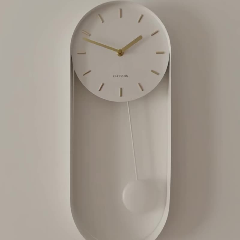 荷兰Karlsson 50cmWall clock Pendulum Charm steel white摇摆钟 - 时钟/闹钟 - 其他金属 白色