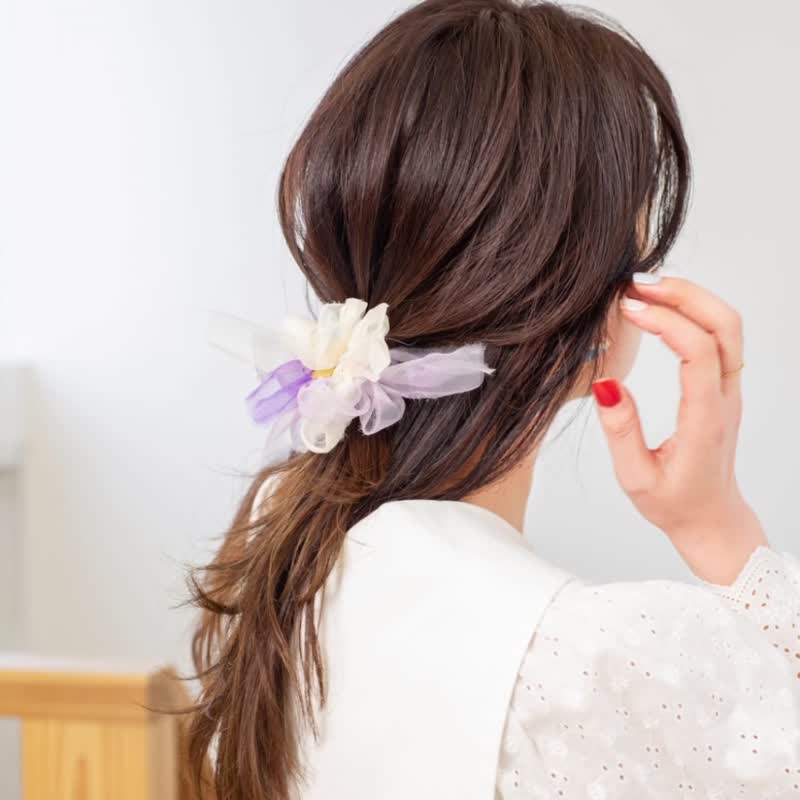 【春季限定】mini | 银莲花 | 咲编发圈 - 发饰 - 其他人造纤维 紫色