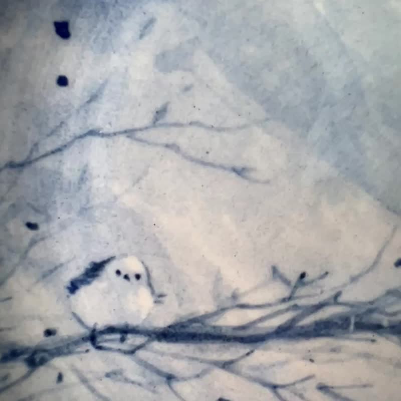 花絮之九  青花手绘陶 雪精灵 直径15cm - 盘子/餐盘/盘架 - 陶 