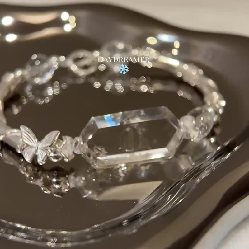 收藏级双水胆水晶白水晶纯银设计款手链 - 手链/手环 - 水晶 透明