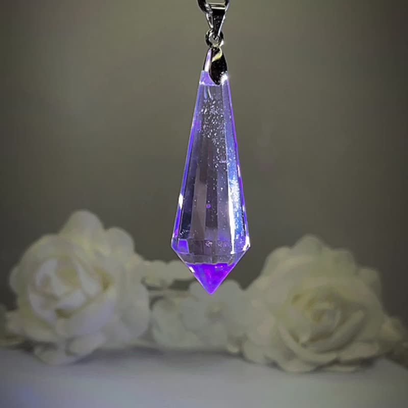 NO.24稀有超净透紫水晶 灵摆 灵锥款 项链 吊坠 Amethyst Pendulu - 项链 - 水晶 紫色