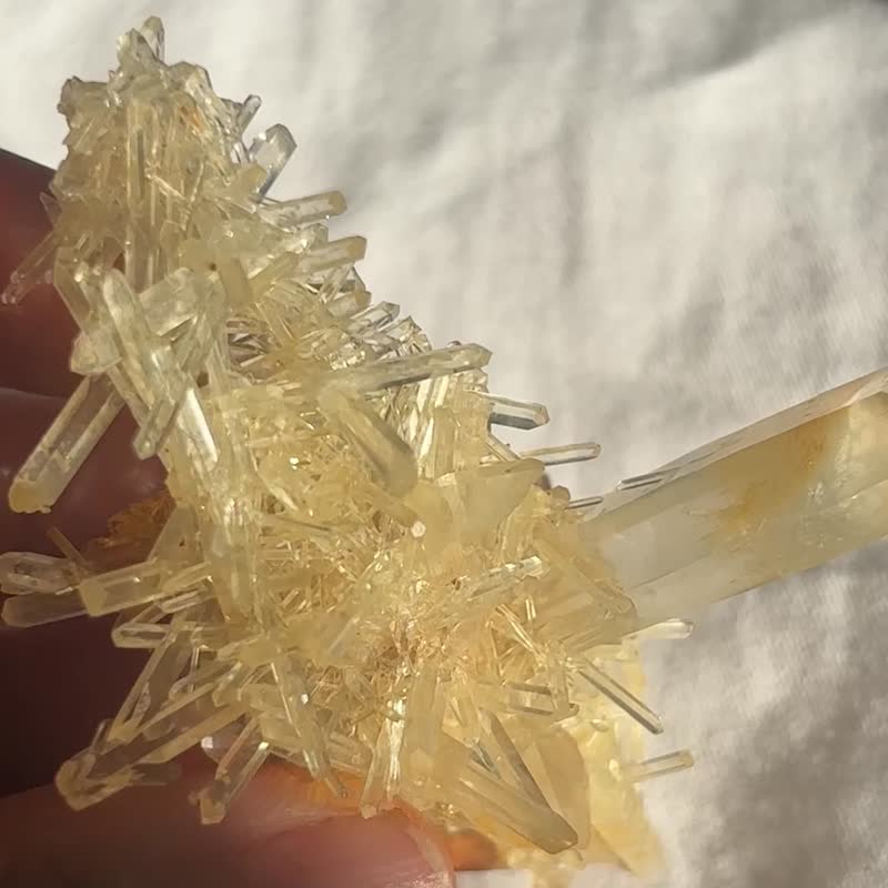 哥伦比亚 芒果水晶 mango quartz 白水晶簇 带彩 水晶原矿 天然 - 摆饰 - 水晶 橘色