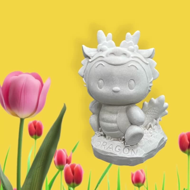 最Q萌宠 十二生肖-龙 扩香石家饰 送5ml精油任选 疗愈系公仔 - 玩偶/公仔 - 水泥 白色