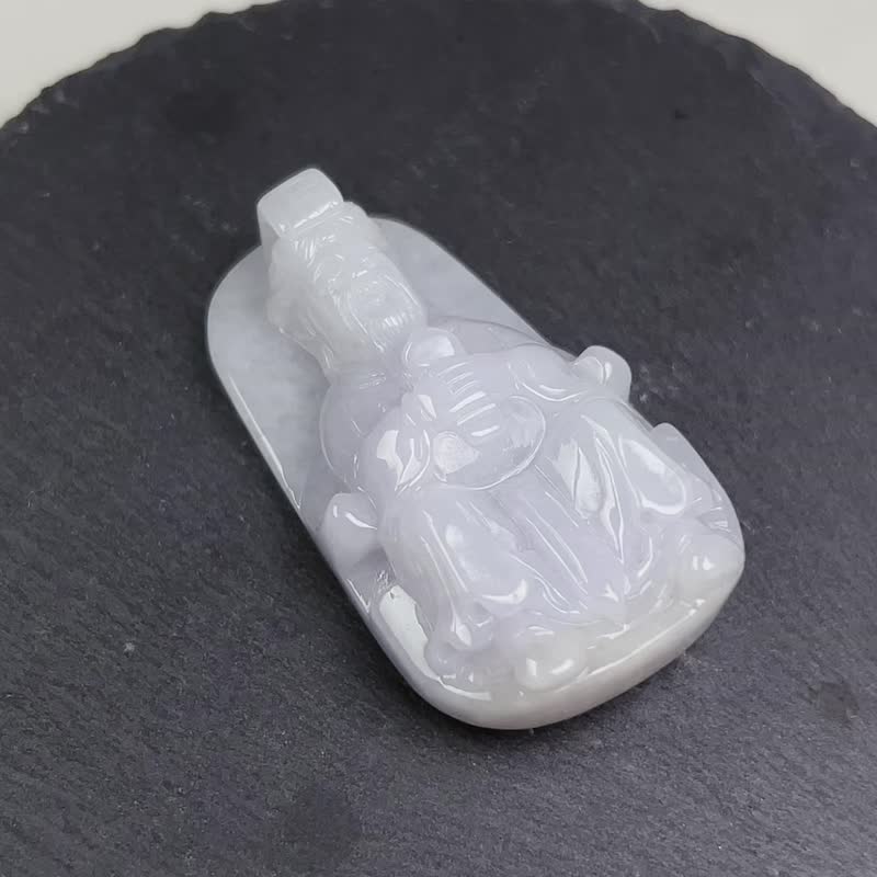 翡翠玉皇大帝 | 天然A货翡翠 | 送礼 - 吊饰 - 玉石 白色