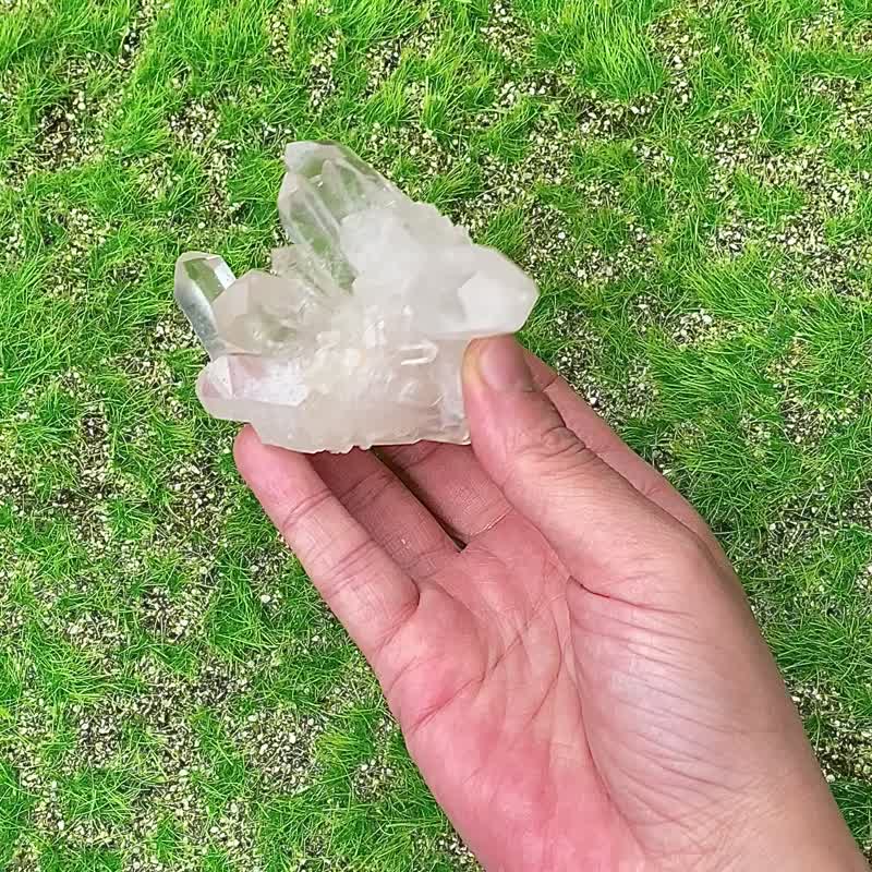 天然原矿能量冰透白水晶 晶花簇 白水晶 消磁净化 疗愈 开运 摆件 - 其他 - 水晶 白色