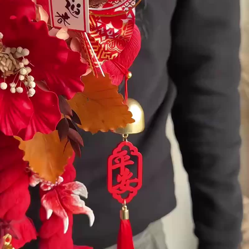 马年 新年挂饰 祈福万字结 - 干燥花/捧花 - 植物．花 红色