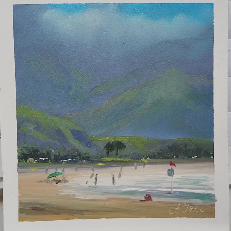 夏威夷绘画海景原创油画 12x12 寸订制海滩 - 插画/绘画/写字 - 其他材质 