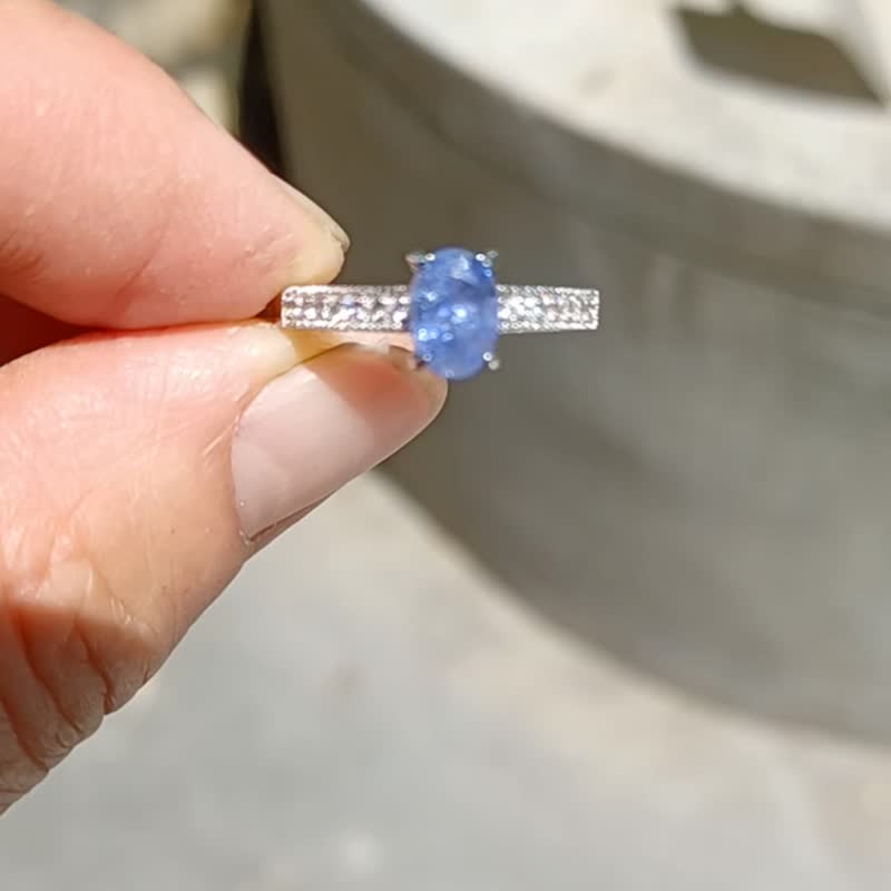 坦桑石加锆石的戒指 - 戒指 - 宝石 