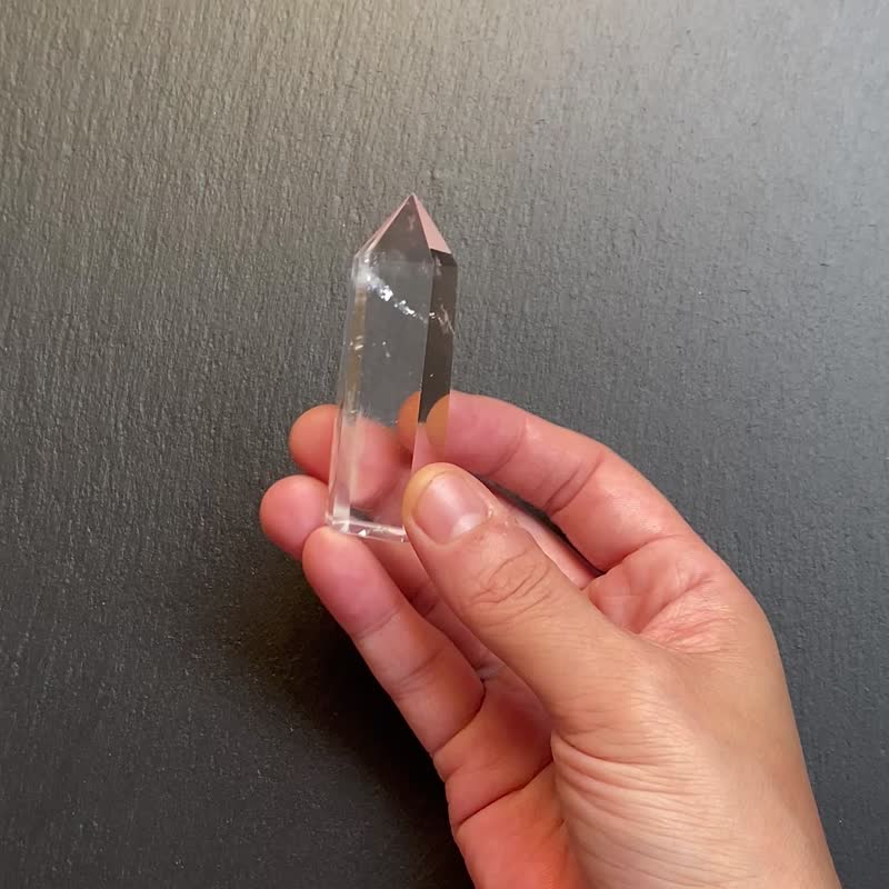 天然冰透彩光蓝针白水晶能量柱 天使之翼 避邪挡煞 趋吉开运 - 摆饰 - 水晶 多色