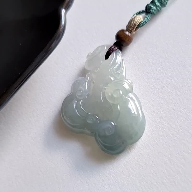 灵芝如意吊坠 | 天然缅甸翡翠玉器吊咀 - 项链 - 玉石 