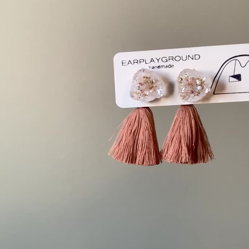 桃子香气 - 两戴式耳针款 - 耳环/耳夹 - 树脂 橘色