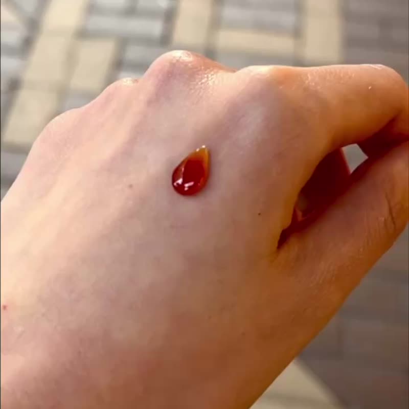 冰种 天然翡翠缅甸翡翠A玉 玉镯 • 冰种鸽血红水滴翡翠裸石 - 其他 - 玉石 红色