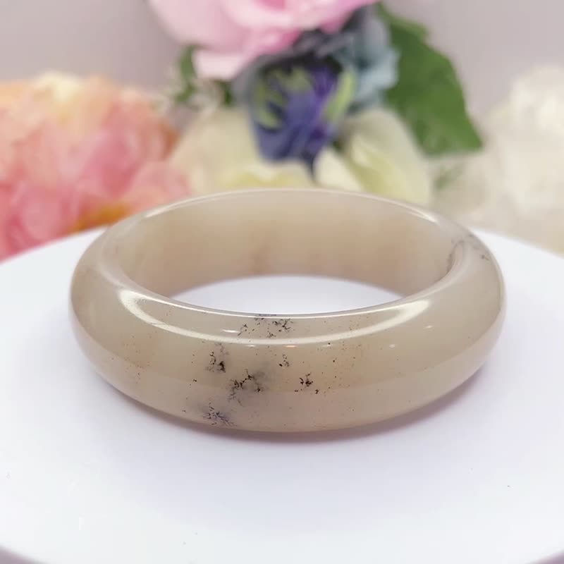 NO.50独特稀有草花平安镯 带金沙 56MM 草花镯 佘太翠玉镯 手环 - 手链/手环 - 玉石 多色