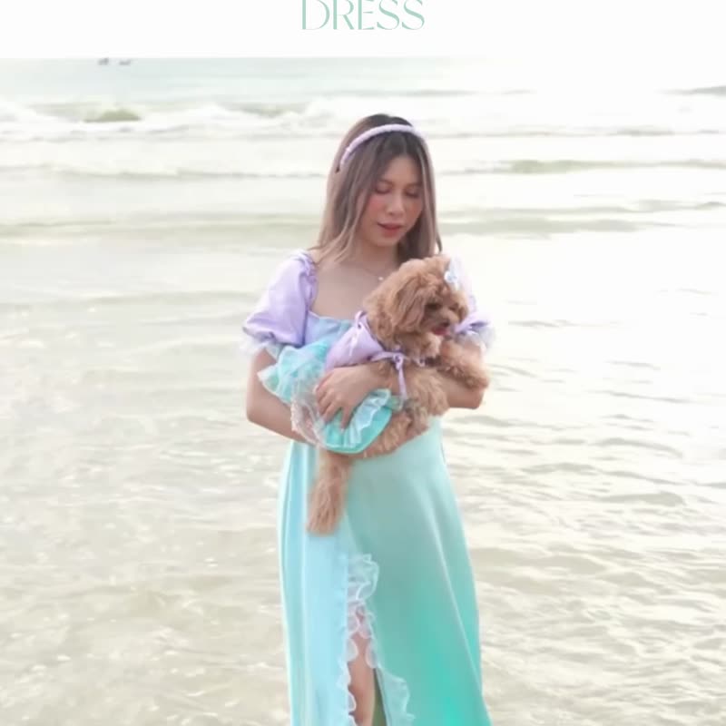 Mermaid Tales Long Dress (Matching Outfits with your pet: dog&amp;cat) - 洋装/连衣裙 - 其他材质 