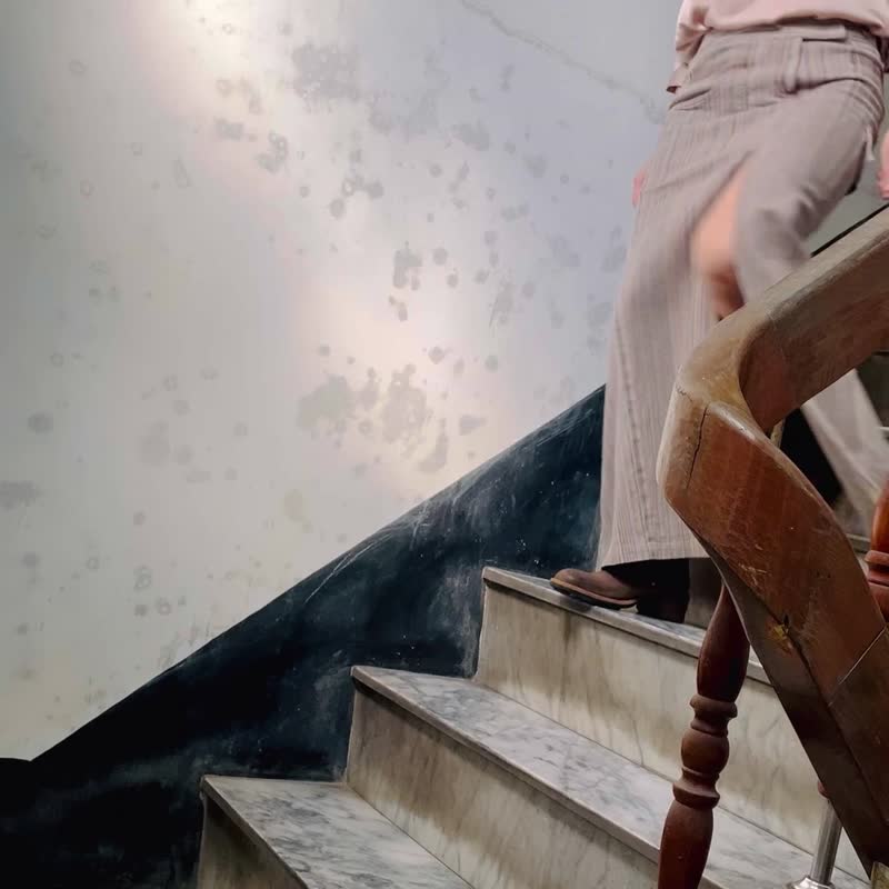 低腰不对称条纹长裙【古着改造再制】永续是最奢华的精品 - 裙子 - 其他材质 咖啡色