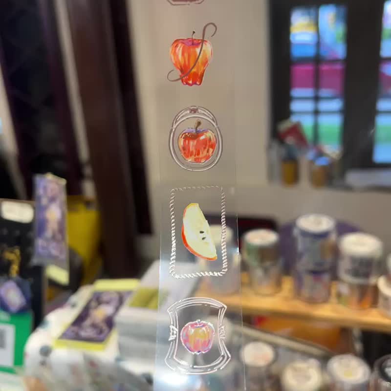 糖苹果/亮面PET胶带/立体雾粉金 - 纸胶带 - 塑料 粉红色