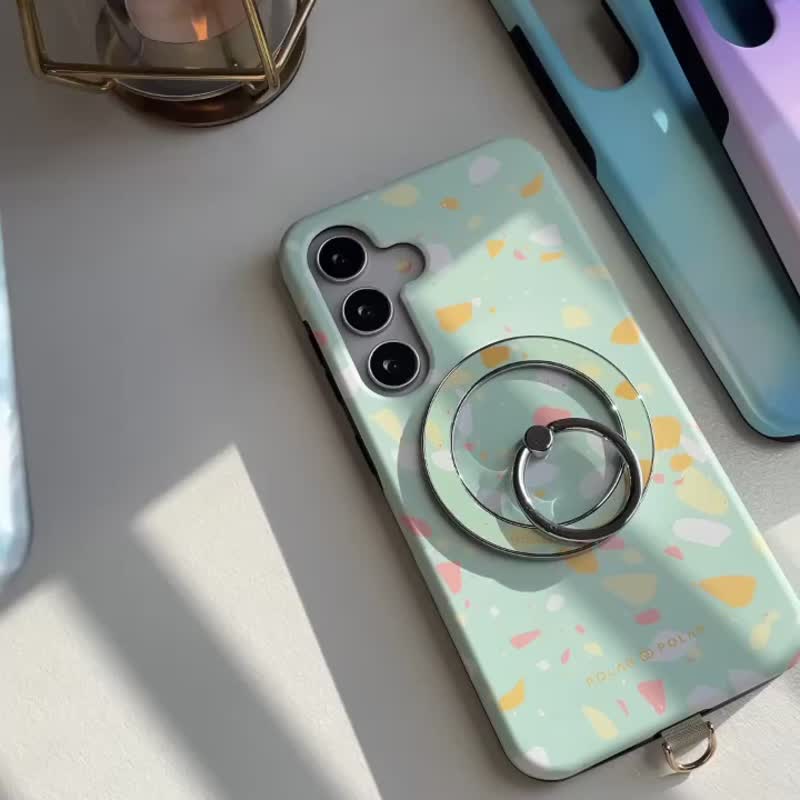 冷灰云石纹 iPhone 17/16/15/14/13 MagSafe 手机壳 - 手机壳/手机套 - 塑料 蓝色