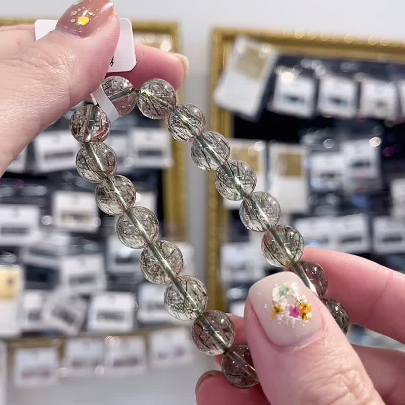 天然小精品透体绿碧玺发水晶手珠主招财事业强吸贵人缘疗愈石 - 手链/手环 - 水晶 绿色