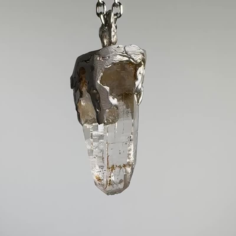 喜马拉雅水晶/纯银粗犷个性手工项链 - 项链 - 纯银 