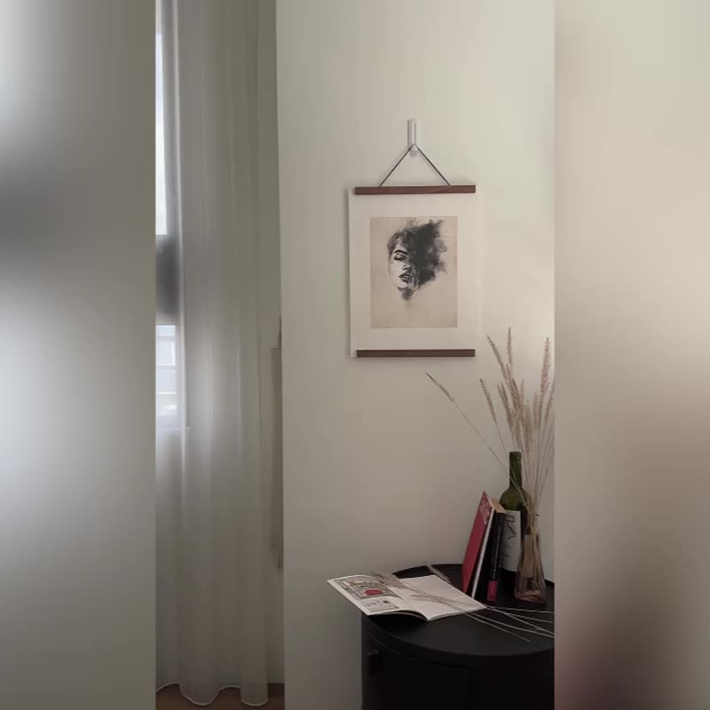 磁性木质挂轴 - 多尺寸磁铁挂画杆/海报夹/画布夹 - 画框/相框 - 其他材质 多色