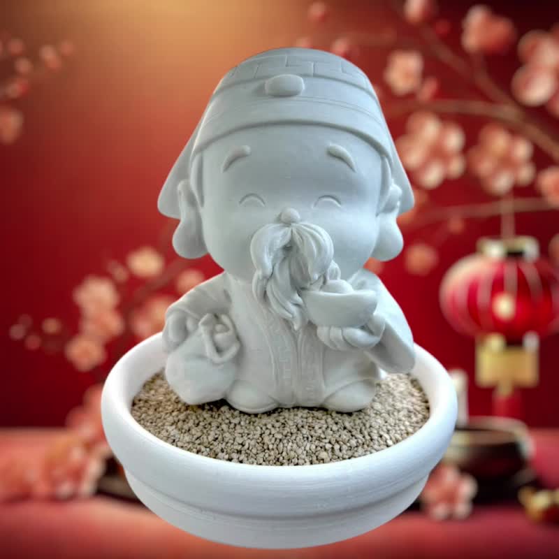 欢喜迎财神 五路财神之东路财神 小盘套组 圭藻扩香 扩香家饰 - 香薰/精油/线香 - 其他材质 白色