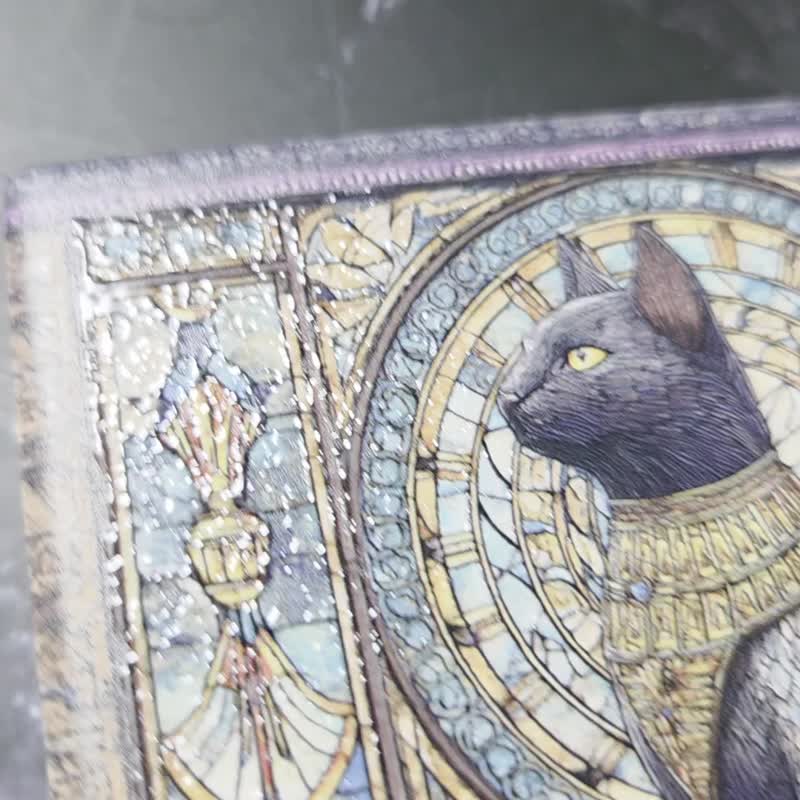 法老圣猫-晶雕吸水陶瓷杯垫 - 杯垫 - 陶 黑色