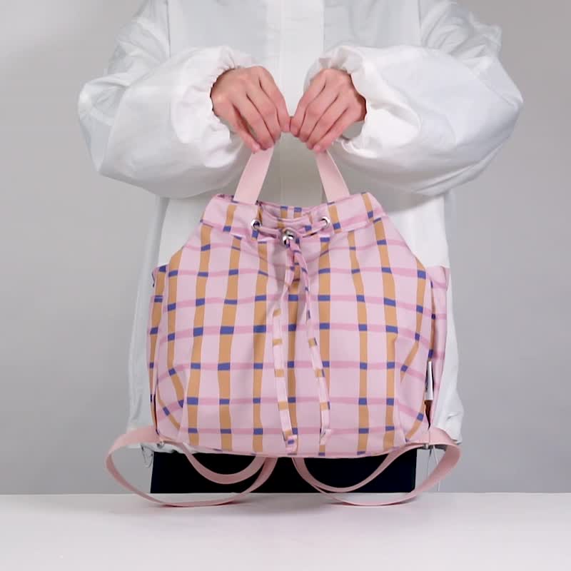 【Nature Beauty系列新品】EVIA 索绳束口文青后背包S号 (雨绿色) - 后背包/双肩包 - 环保材料 绿色