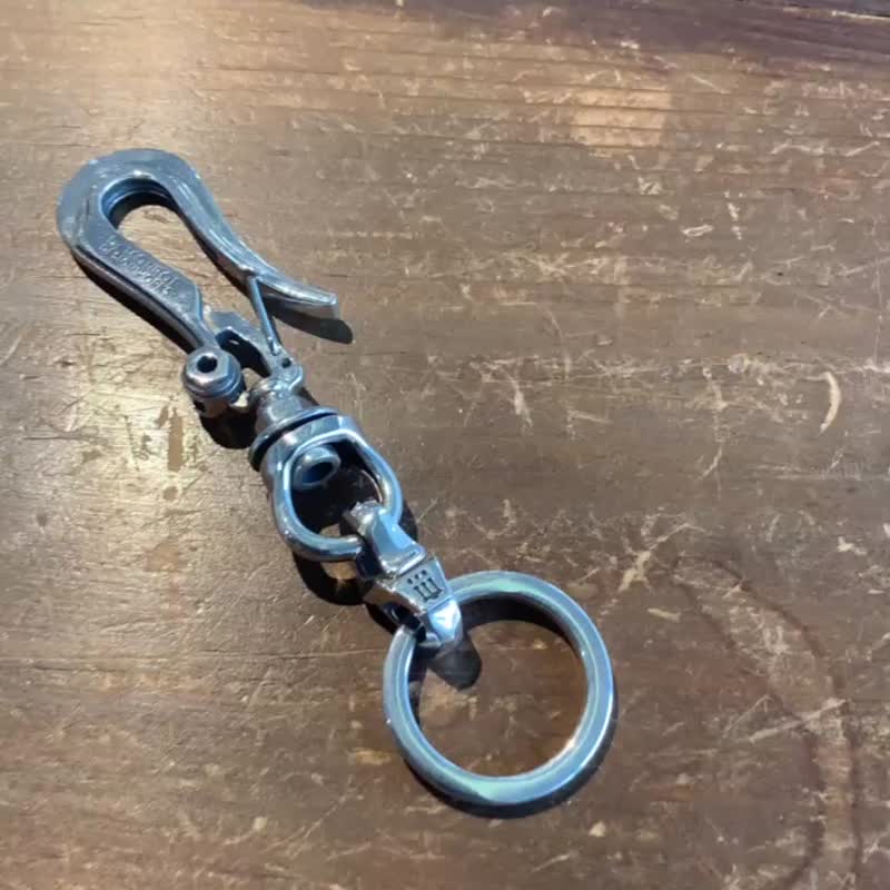 bike keyholeder,sterling silver,steampunk/biker jewelry,present for him,kc02 - 钥匙链/钥匙包 - 纯银 银色