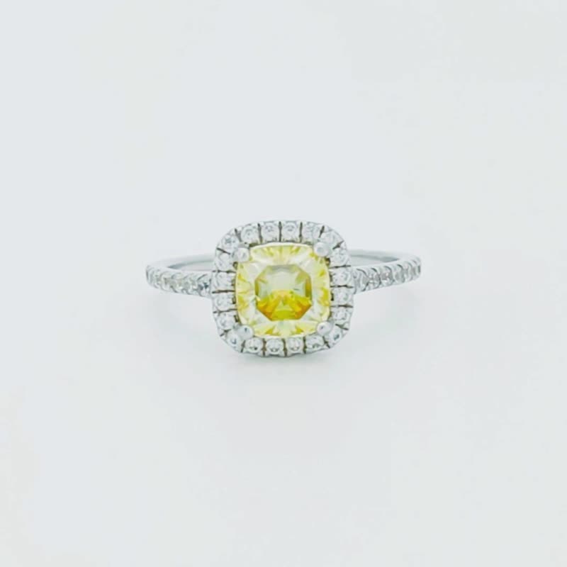 莫桑石 莫桑钻 1-3克拉黄钻公主女钻戒  台北门市 定制化订制白金 - 戒指 - 其他材质 