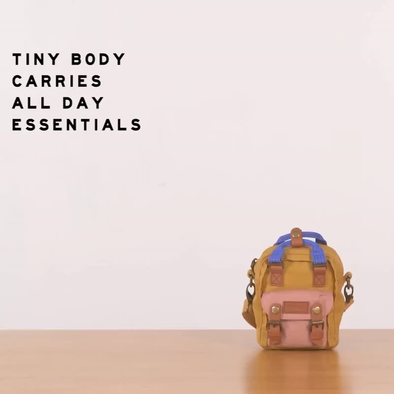 DOUGHNUT 防泼水多袋式斜背包-粉红色-Macaroon Tiny RB - 侧背包/斜挎包 - 尼龙 粉红色